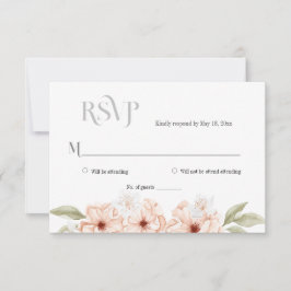 Tarjeta de respuesta simple floral de melocotón su