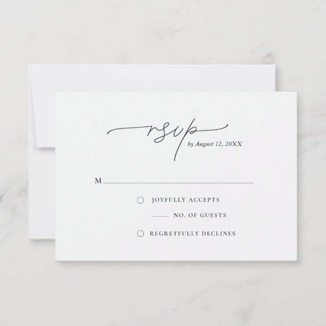 Tarjeta de respuesta simple moderna y elegante (Anverso)