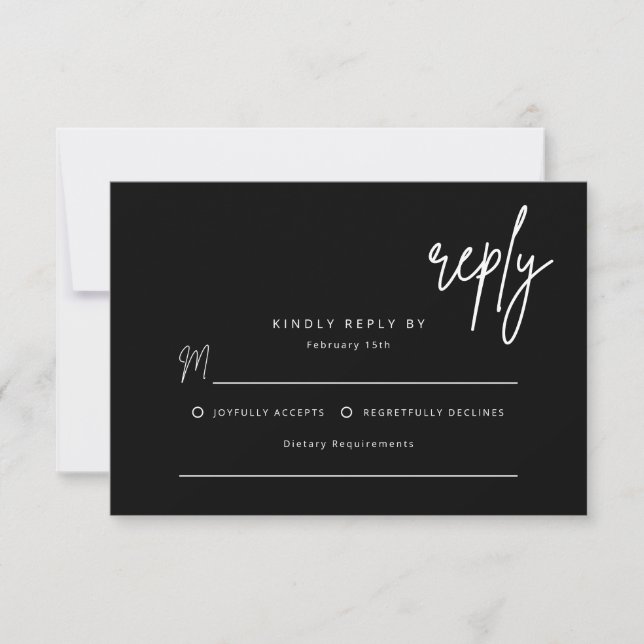 Tarjeta de respuesta simple para invitación de bod (Anverso)
