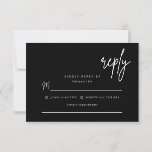 Tarjeta de respuesta simple para invitación de bod