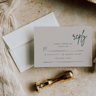 Tarjeta de respuesta simple para invitación de bod