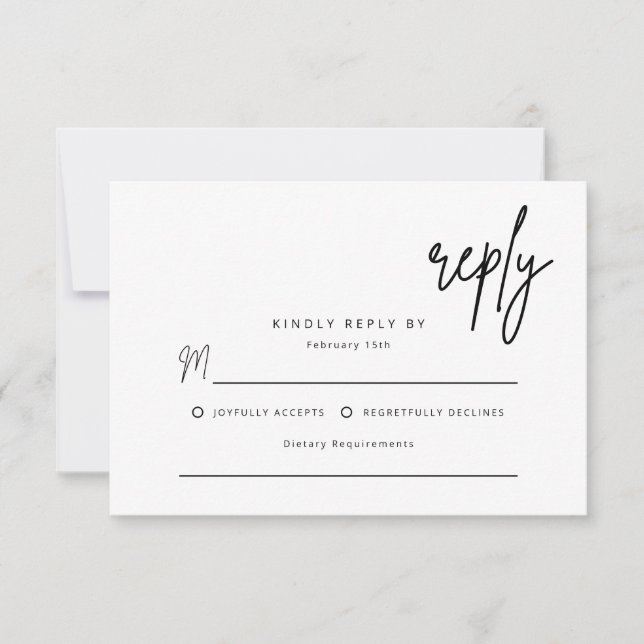 Tarjeta de Respuesta Simple para Invitación de Bod (Anverso)