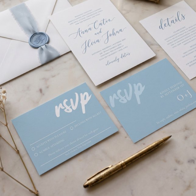 Tarjeta de respuesta Simple Soft Blue con elección (Subido por el creador)