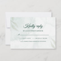 Tarjeta de respuesta simple y delicada para boda c