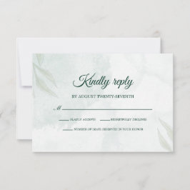 Tarjeta de respuesta simple y delicada para boda c