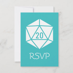 Tarjeta de Respuesta Tabletop Chic en Turquesa