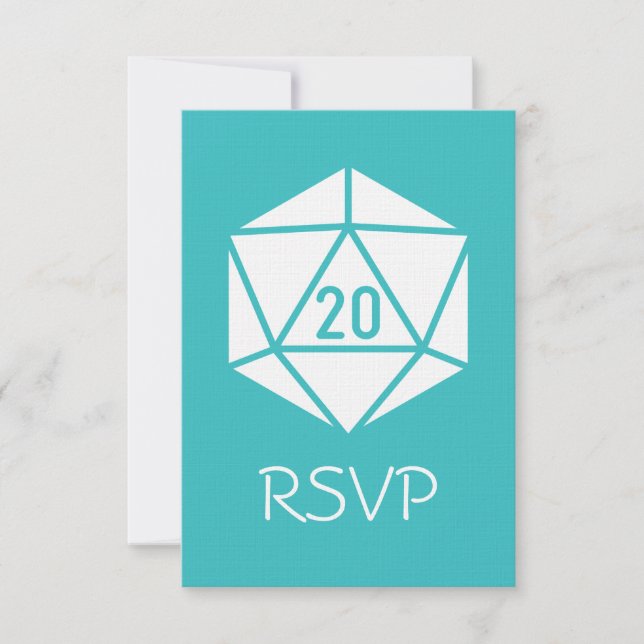 Tarjeta de Respuesta Tabletop Chic en Turquesa (Anverso)