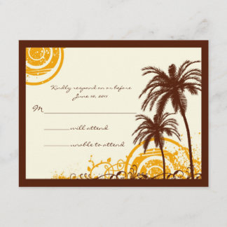 Tarjeta de respuesta temática de playa