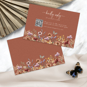 Tarjeta de respuesta Terracotta Boho Wildflower