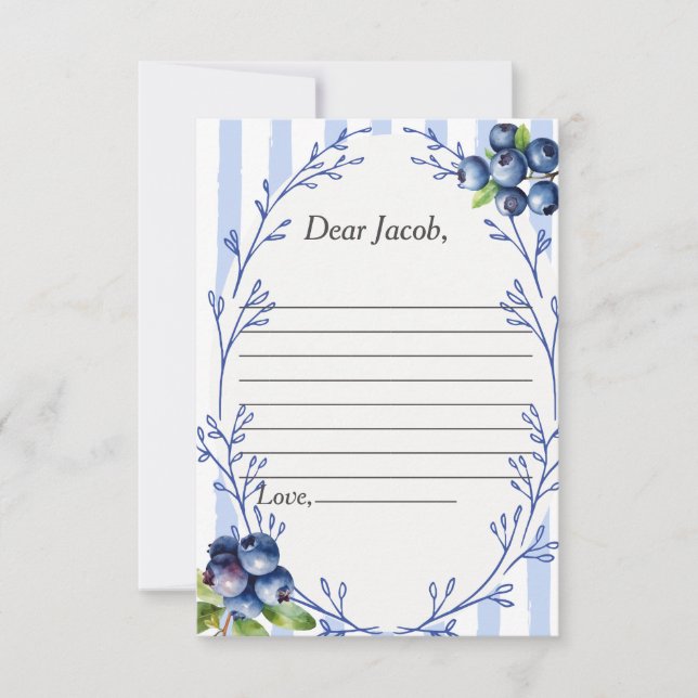 Tarjeta de respuesta Time Capsule Poem Blueberry (Anverso)