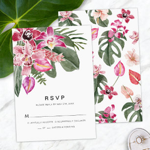 Tarjeta de respuesta tropical RSVP
