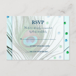 Tarjeta de respuesta Verde azulada de la pluma de