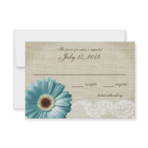 Tarjeta de respuesta verde azulada del Boda de mar