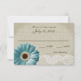 Tarjeta de respuesta verde azulada del Boda de mar