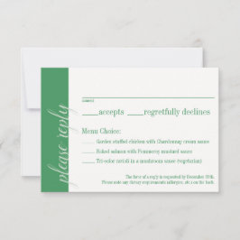 Tarjeta de respuesta verde, colección de Bodas de 