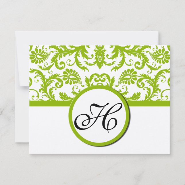 Tarjeta de respuesta verde de Apple - Texto en el  (Anverso)