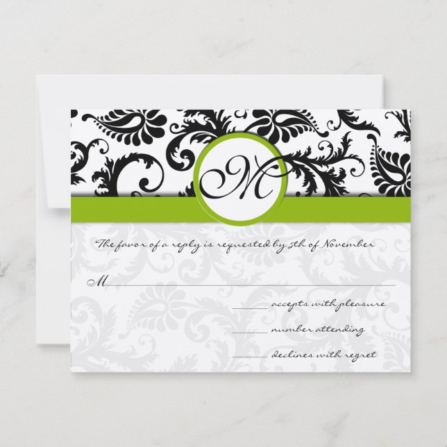 Tarjeta de respuesta verde de Apple - Texto en el  (Reverso)