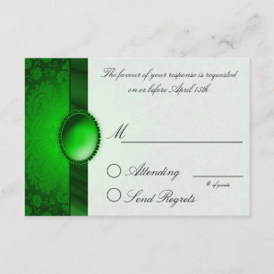 Tarjeta de respuesta verde de cinta de damascar