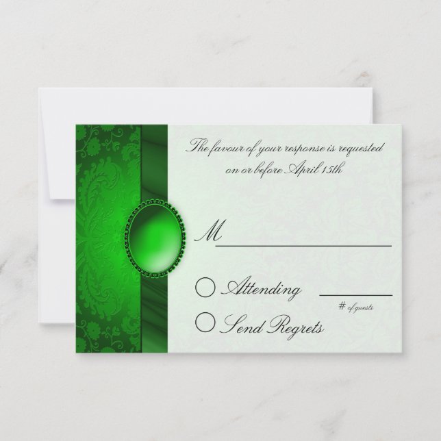 Tarjeta de respuesta verde de cinta de damascar (Anverso)
