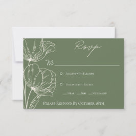 Tarjeta de respuesta verde oliva