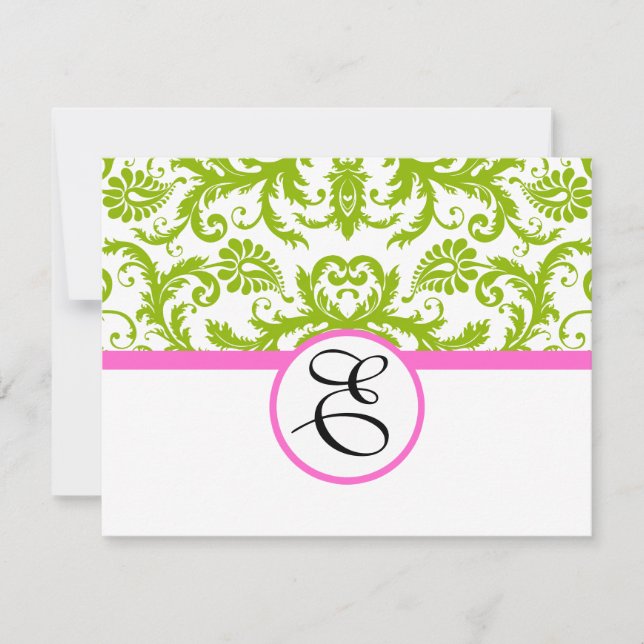 Tarjeta de respuesta verde y rosa (Anverso)