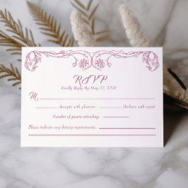 Tarjeta de respuesta vintage elegante – Filigrana 