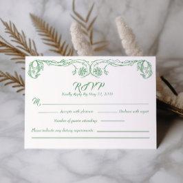 Tarjeta de respuesta vintage elegante – Filigrana 