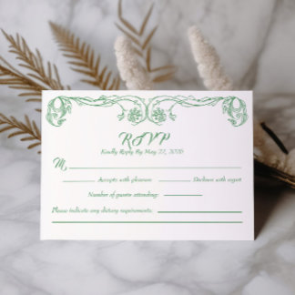 Tarjeta de respuesta vintage elegante – Filigrana