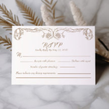 Tarjeta de respuesta vintage elegante – Filigrana