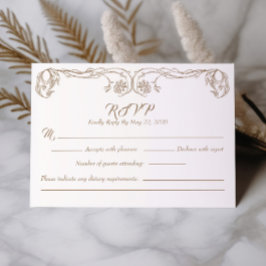 Tarjeta de respuesta vintage elegante – Filigrana 