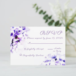 Tarjeta de respuesta violeta elegante