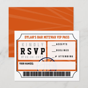 TARJETA DE RESPUESTA VIP DE BALONCESTO Bar Bat Mit