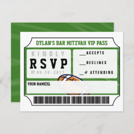 Tarjeta de respuesta VIP de fútbol Invitación Bar 