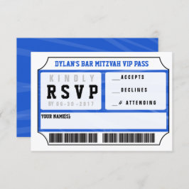 TARJETA DE RESPUESTA VIP Invitación a Bar o Bat Mi
