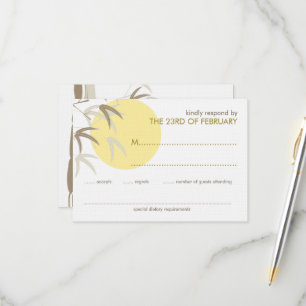 Tarjeta de Respuesta Yellow Sunrise Bamboo Zen Ori