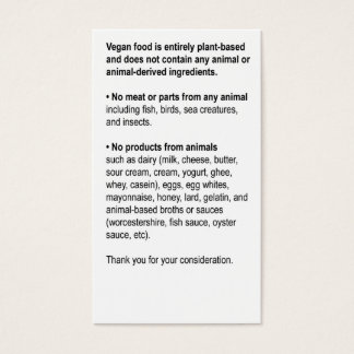 Tarjeta de restaurante genérica