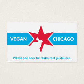 Tarjeta de restaurante Vegan Chicago