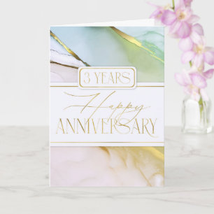 Tarjeta de resumen suave de tercer aniversario de