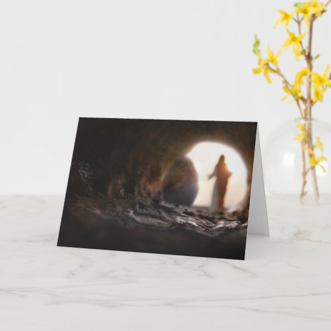 Tarjeta de resurrección cristiana (flor amarilla)