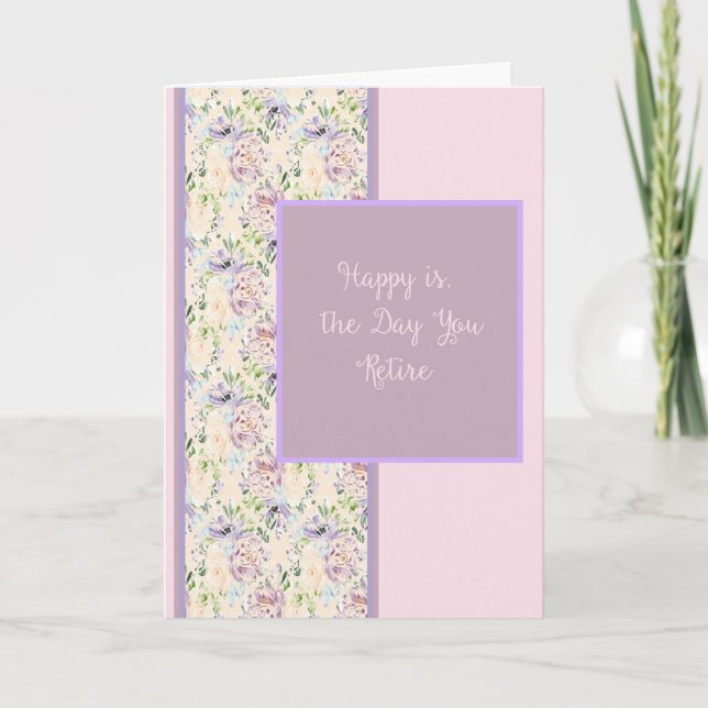 Tarjeta de retiro con diseño floral (Anverso)