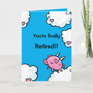 Tarjeta de retiro de cerdo volador