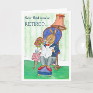 Tarjeta de retiro de conejo padre