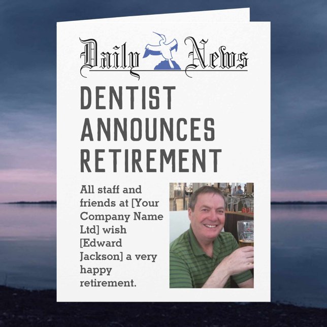 Tarjeta de retiro de dentista para personalizar (Subido por el creador)