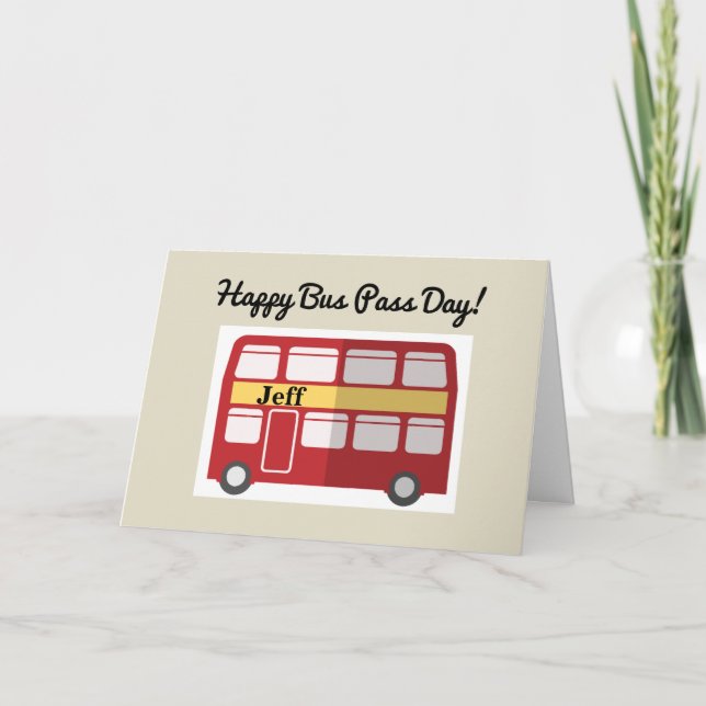 Tarjeta de retiro de Happy Bus Pass Day (Anverso)