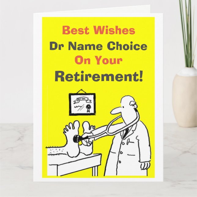 Tarjeta de retiro de los mejores deseos del médico (Anverso)