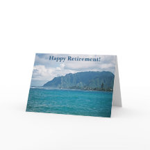 Tarjeta de retiro de playa panorámica