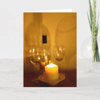 Tarjeta de retiro de vino y gafas