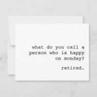 tarjeta de retiro divertida / qué se llama a una p