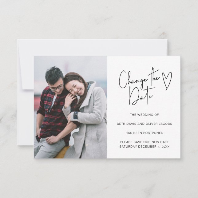 Tarjeta de retraso de fecha de invitación de scrip (Anverso)