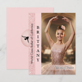 Tarjeta de retrato con autógrafo de baile con bril